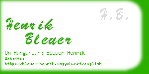 henrik bleuer business card